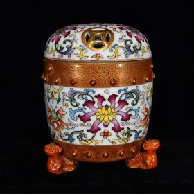 清乾隆珐琅彩缠枝花卉纹薰炉，11×9，价格:1560
