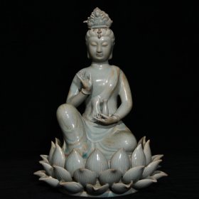 汝窑莲花观音，高28cm直径21cm，价格1050