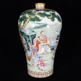 清雍正粉彩人物故事纹梅瓶，31.5×19，价格:4550