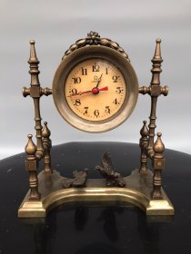 和平骨架纯铜机械钟，