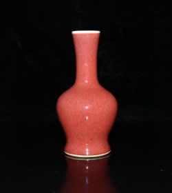 清代乾隆霁红釉摇铃瓶【11x5.8cm】 价格160