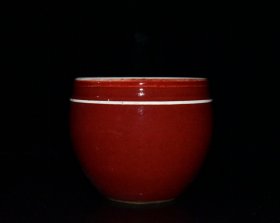 清代霁红釉缸【 11.1x13.5cm 】价格160