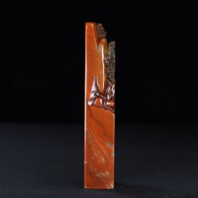 旧藏寿山石《松下论道》人物印章，长3厘米宽2.9厘米高16.3厘米，重307克，价格800元，代理加价，运费自理！