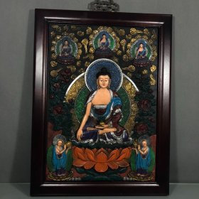 铜藏佛唐卡，高60厘米，宽45.5厘米，¥1300