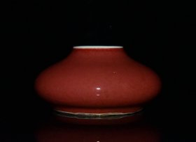 清代乾隆霁红釉开片水盂【 6x12cm 】价格160