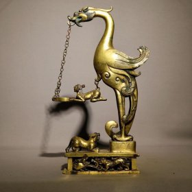 紫铜摆件，高39cm，宽17.8cm，重3745克，￥13000