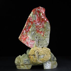 珍藏昌化鸡血石山水房屋山子摆件，长28厘米宽10厘米高42厘米，重约9400克，价格4400元，代理加价，运费自理！