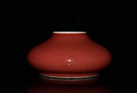 清代乾隆霁红釉开片水盂【 6x12cm 】¥160