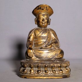 紫铜泥金佛像，高23.5cm，宽16cm，重4245克，￥5000