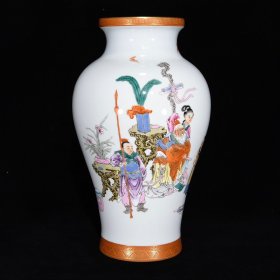 清乾隆珐琅彩富贵寿考人物故事纹瓶，33.5×21，价格:4050