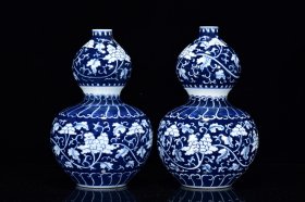 清青花缠枝莲纹葫芦23*15m1600￥