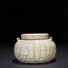 明成化哥窑三系盖罐1029  古玩古董精品瓷器收藏