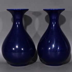 清代霁蓝玉壶春瓶1（23.5×13.5cm¥400