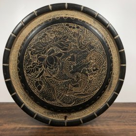 青石茶台，厚3厘米，直径34.5厘米，重约6.5公斤，¥440