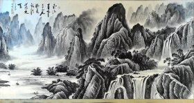 惠州西湖留丹亭亭主、书法家——何镇波《庐山山水》巨幅山水画