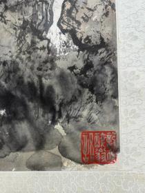 当代杰出艺术家、傅抱石之女——傅益瑶《春江图》山水画，1989年作