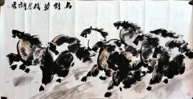 中美协会员、北京唐风美术馆特邀画家——徐云：《马到成功》六尺整张