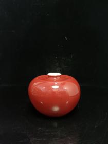 乡下收的清代江江豆红苹果尊尺寸11.5X14厘米