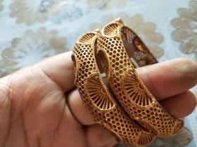 乡下收的的清代鎏金手镯一对