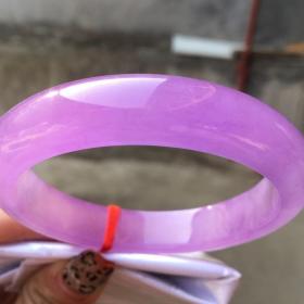 清代天然翡翠冰种完美紫罗兰手镯内径57.5宽12.7
