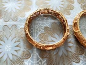 乡下收的的清代鎏金手镯一对