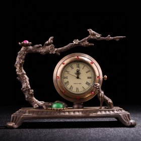 乡下收的清代铜镶嵌宝石古典西洋钟表
