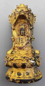 清末民国时期木质漆金三面观音菩萨坐像