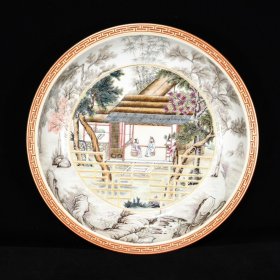 清乾隆珐琅彩人物故事纹盘，7.5×20.9，价格:3920