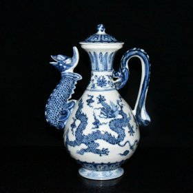 明代洪熙青花龙纹酒壶【26x18.5cm】 ¥1620