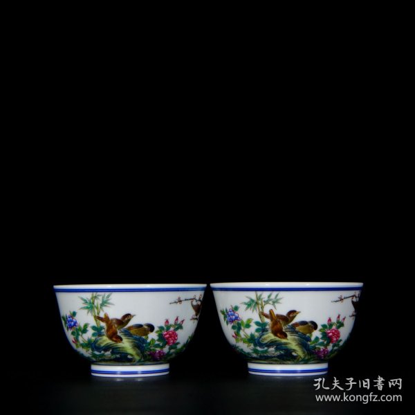 清康熙珐琅彩花鸟纹杯5/8.8 6680061779