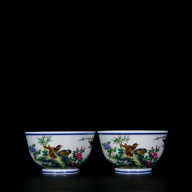 清康熙珐琅彩花鸟纹杯5/8.8 6680061779