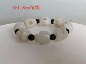 乡下收的古玉雕工 不错的和 田玉白玉 手串