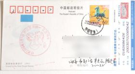 马踏飞燕片盖2005年正月初一纪念邮戳实寄片