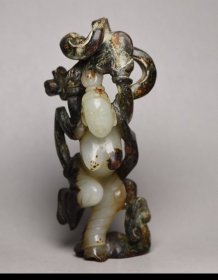 乡下收的汉代和田玉舞女人尺寸11X5.0X3.3厘米