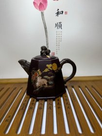 乡下收的清代一把名人紫砂壶品名玉兔底款顾景舟