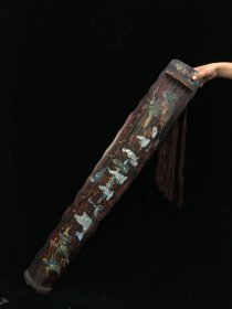 乡下收的清代古代乐器镶贝壳古琴高122宽20厚9厘米。