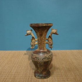 乡下收的汉代青铜凤鸟瓶直径18高29厘米重3.7斤
