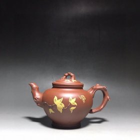 乡下收的清代一把名人紫砂壶品名玉兰报春底款如图
