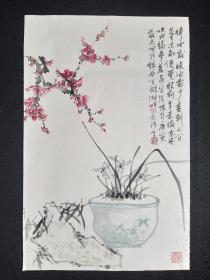 （保真）吴泽全：吴梅花，四川省美术协会理事，中国将军书画研究院西南分院艺术顾问，四川省现代艺术促进会书画委员会执行主席，美国国际文化科学院院士和驻成都代表处文化艺术部副部长，四川省人民对外交流文化局礼品创作特别指定书画家2010年精品花鸟画软件、梅花兰草竹（三清图） ，画心尺寸70*46厘米
