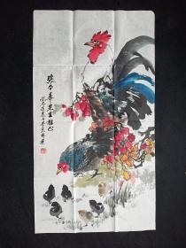 J29-13著名書畫家.李惠林.手繪原創(chuàng)花鳥畫真跡. 畫心尺寸 ：101*54厘米