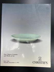 佳士得 1992年12月3日 纽约 中国精品陶瓷和艺术品 Fine chinese ceramics and works of art