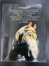 SOTHEBY'S 苏富比 1989年12月12日  伦敦 英国铁路养老基金会 重要中国早期陶瓷器及艺术品专场拍卖图录