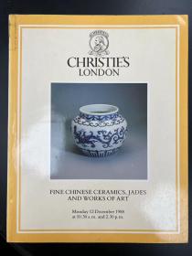 佳士得1988年12月12日 伦敦 中国陶瓷、玉器和艺术品 Fine chinese ceramics,jades and works of art