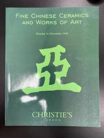 佳士得1998年11月16日 伦敦 中国精品陶瓷和艺术品 Fine chinese ceramics and works of art