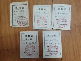 60年代、80年代90年代四川德阳市选民证5张合售