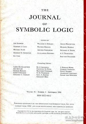The Journal of Symbolic Logic Volume 51 Number 3 September 1986, TKRF饙岭9602溪霭《符号逻辑杂志》第51卷第3期，1986年9月