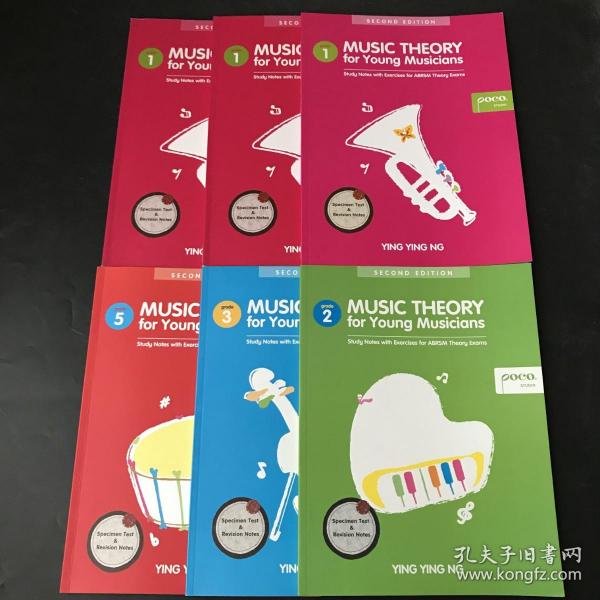 英文版 Poco Music Theory for Young Children Grade 1.2.3.5 四本合售