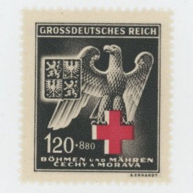 德国邮票 1943年 红十字 鹰徽1全 新