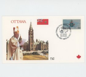 外国 加拿大 1984年教皇访问邮票纪念封