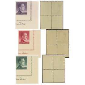 德国 德占波兰邮票 1943年 二战人物 雕刻版 3全